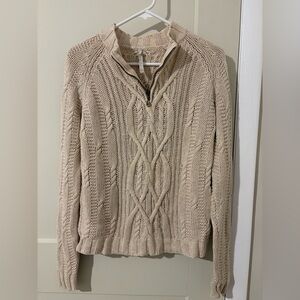 Women’s Leo & Nicole Quarter Zip Chunky Knit Long Sleeve Sweater